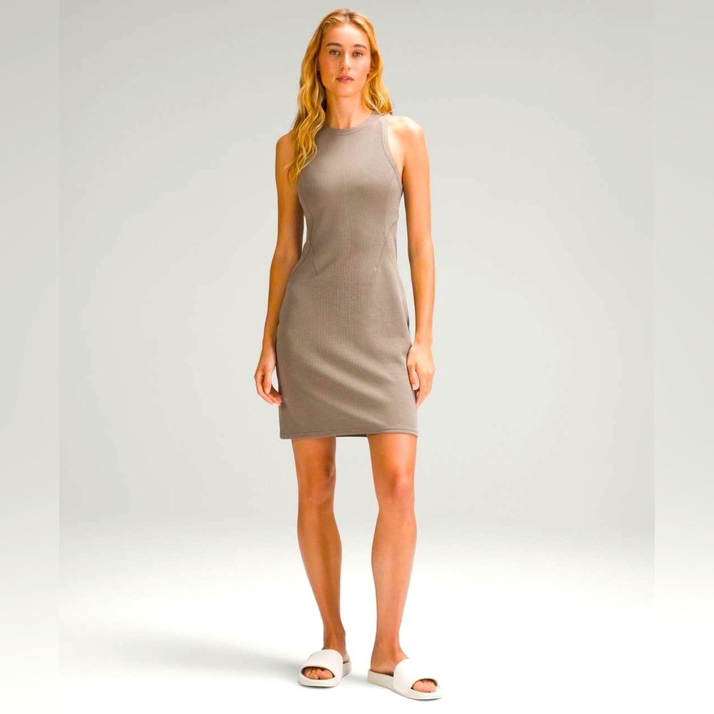 Lululemon Athletically Ribbed Softstreme Slim-Fit Tank Mini Skater Dress